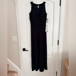 SLNY Black Halter-Style Maxi Dress